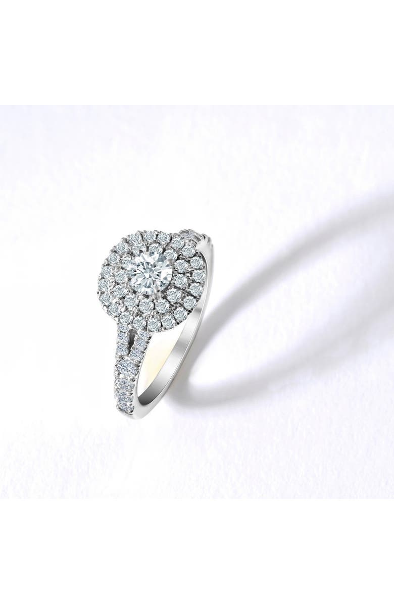 Bliss Diamond 1 1/4 Ct TW Lab Grown Diamond Cushion Halo Engagement Ring in Gold, Alternate, color,