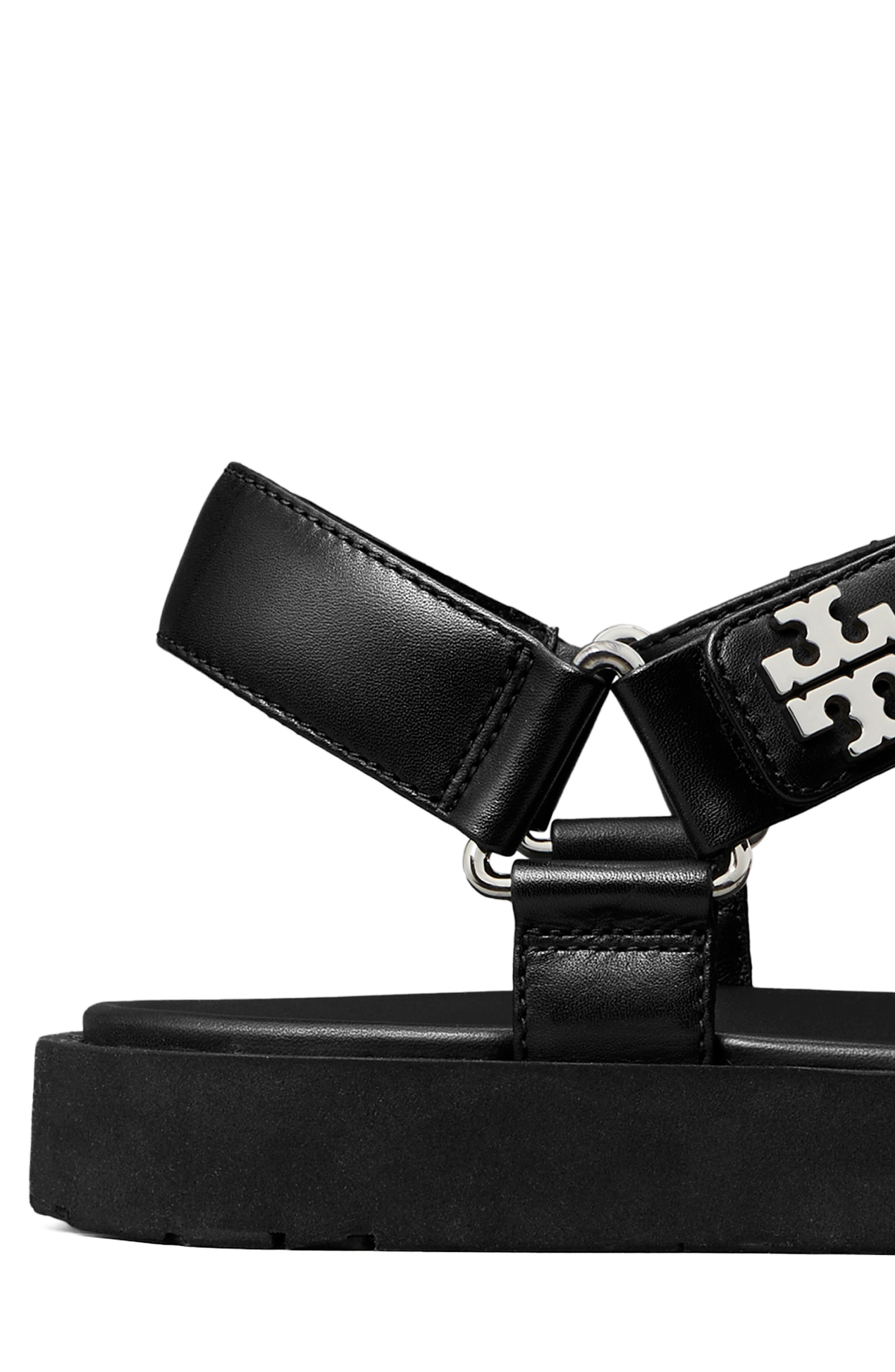 Tory Burch Kira Ankle Strap Sandal, Alternate, color, Perfect Black/Black