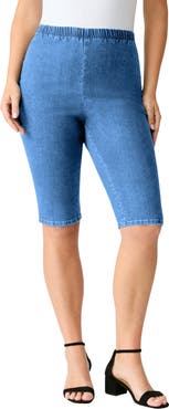 Roaman's Plus Size Comfort Stretch Bermuda Jean Short
