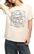 Lucky Brand Logo Embroidery Graphic T-Shirt