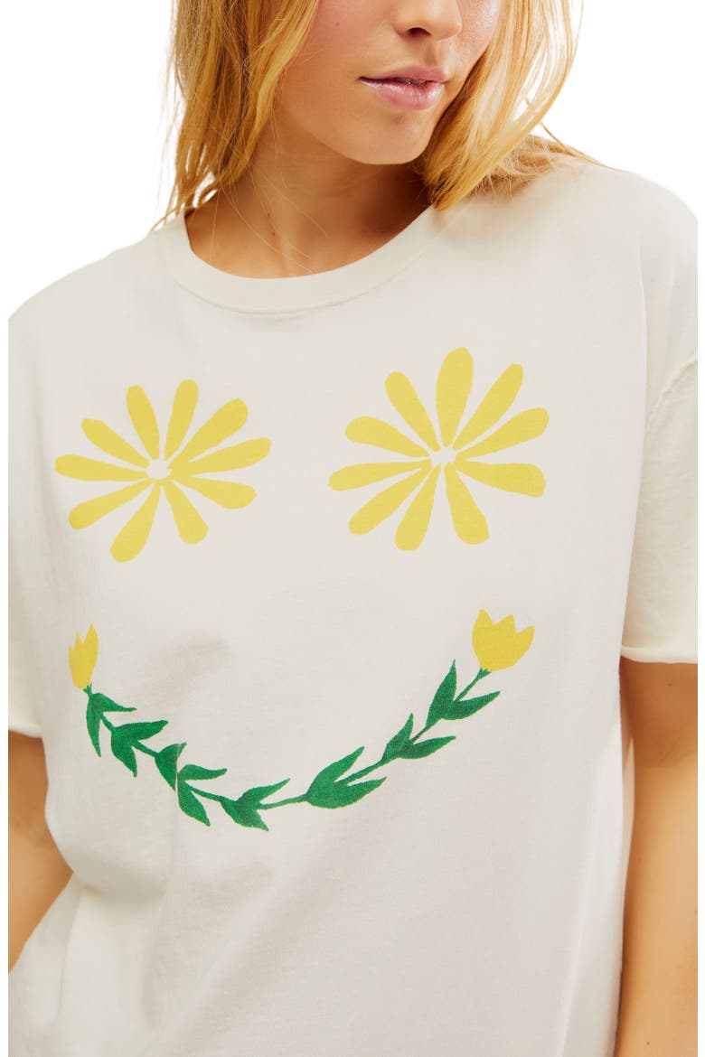Sunshine Smiles Oversize Cotton Graphic T-Shirt, Alternate, color, IVORY COMBO