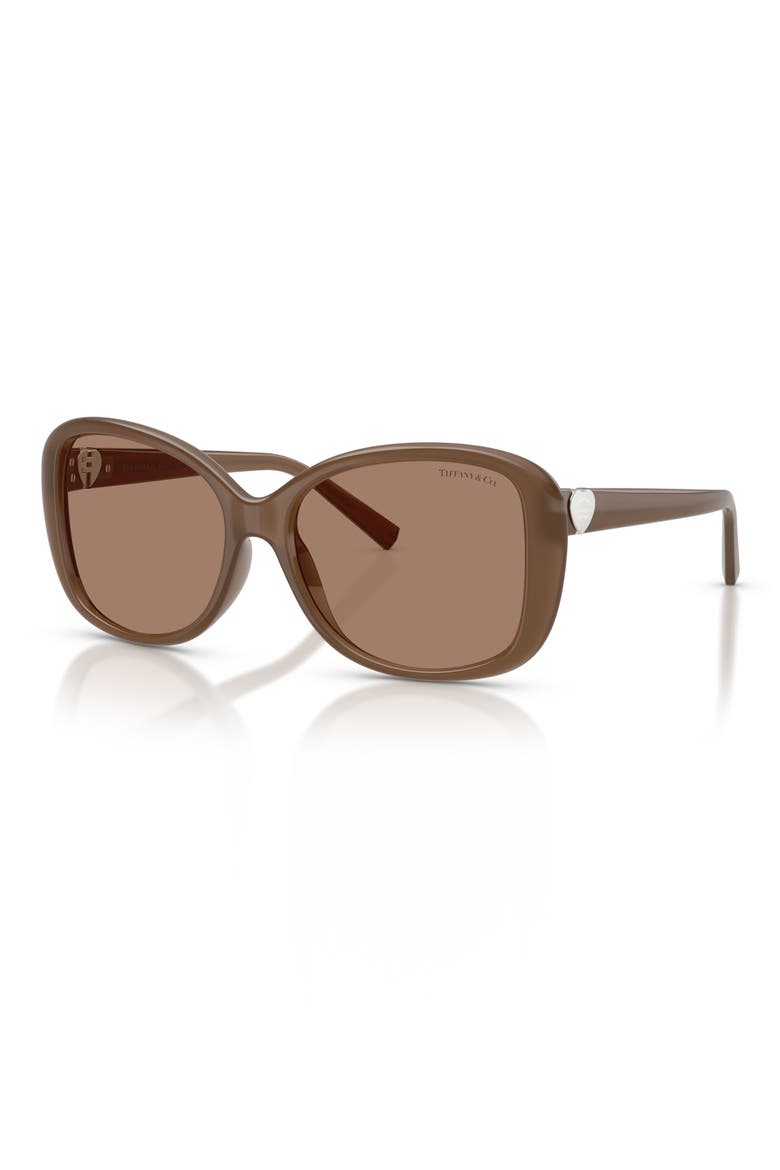 56mm Pillow Sunglasses, Alternate, color, OPAL SMOKY QUARTZ / BROWN
