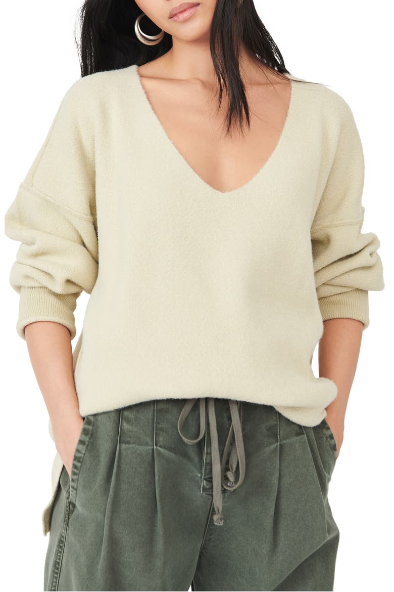 Sweater Weather V-Neck Sweater, Main, color, MARZIPAN COMBO