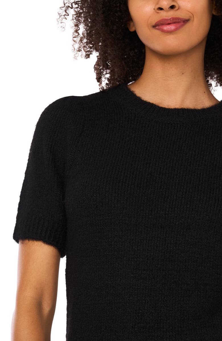 CeCe Knit Crewneck Sweater, Alternate, color, Rich Black