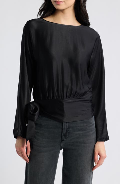Opal Tie Hem Satin Top