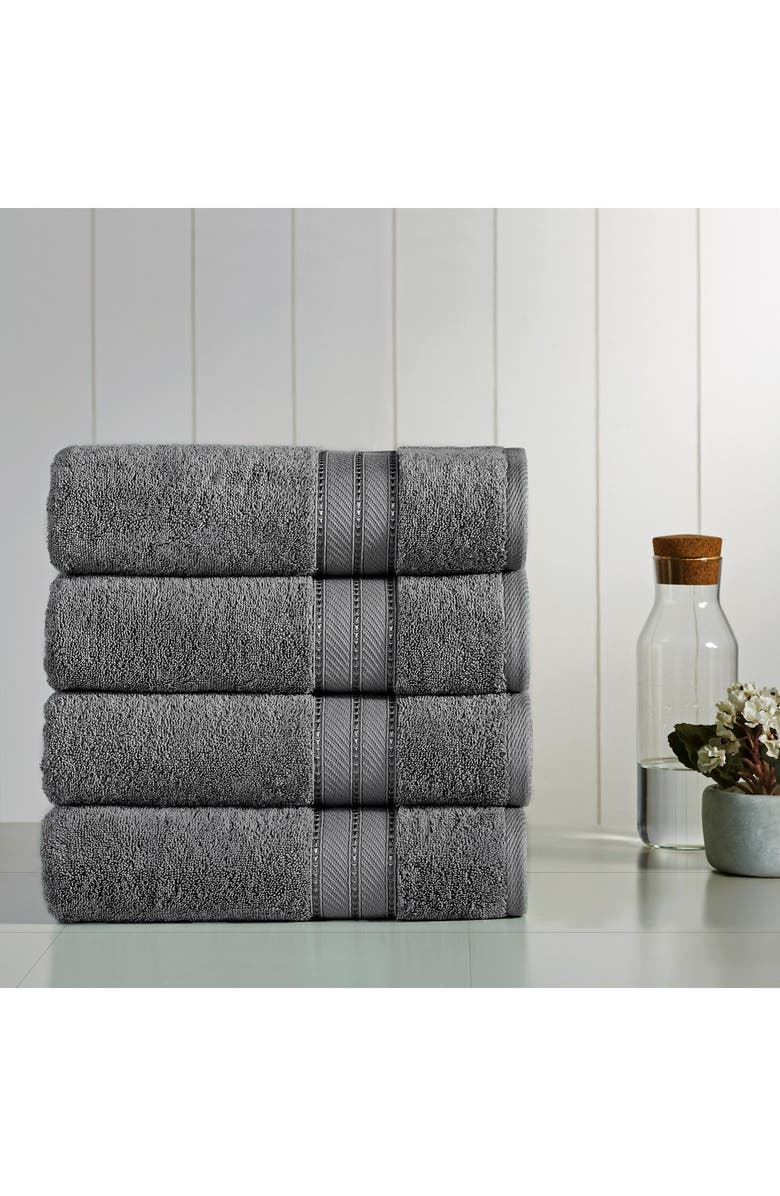 Modern Threads Spunloft Bath Towel - Set of 4, Main, color, Charcoal