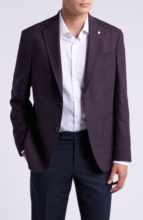 Keith Slim Fit Burgundy Wool Sport Coat