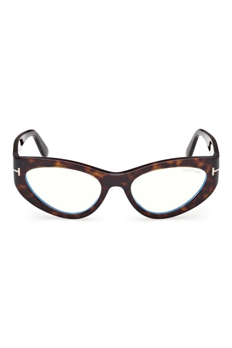 55mm Cat Eye Optical Glasses, Main, color, SHINY CLASSIC DARK HAVANA
