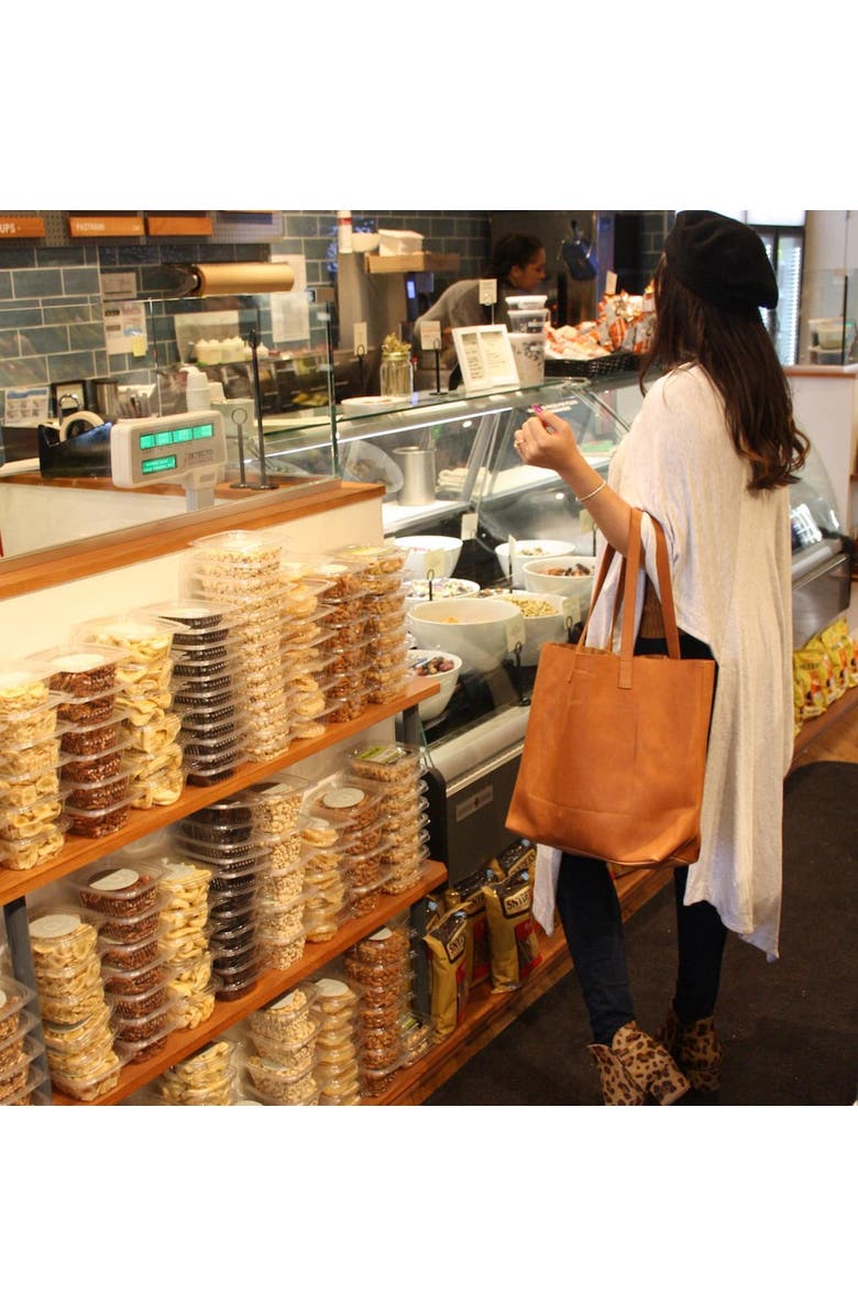 Made Free Leather Day Tote Bag, Alternate, color, Camel