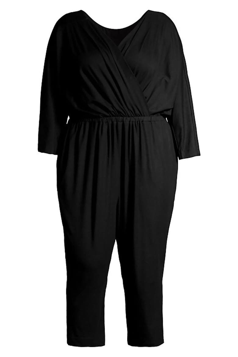 Alex Jersey Crop Jumpsuit, Alternate, color, BLACK