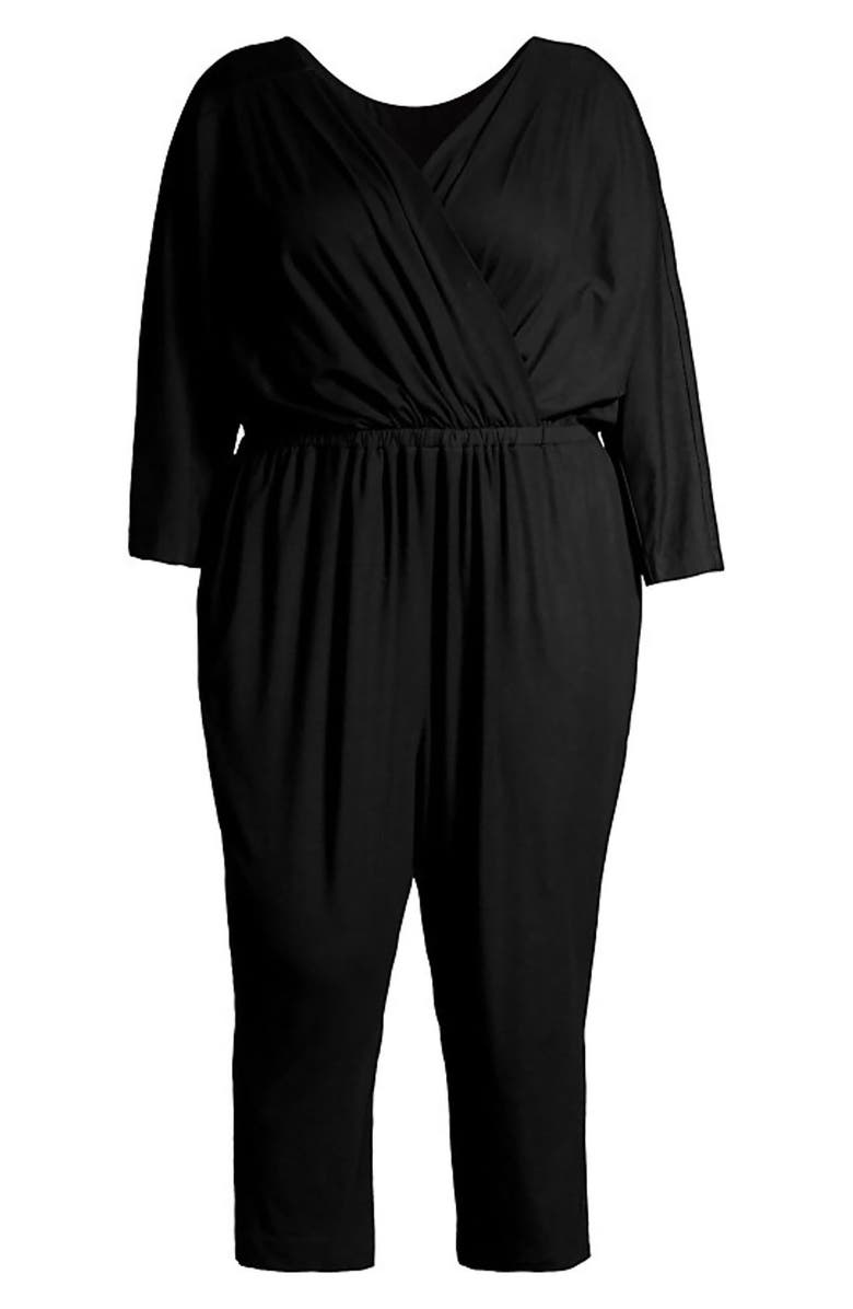 MAYES NYC Alex Jersey Crop Jumpsuit, Alternate, color, Black