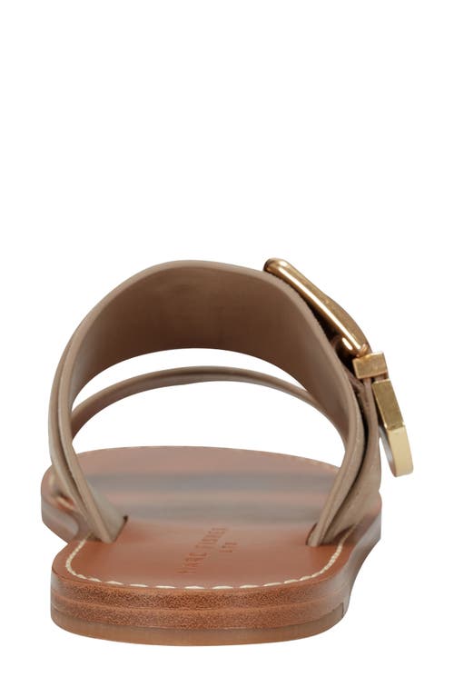 Marc Fisher Ltd Suede Buckle Dual-band Slide Sandals In Brown