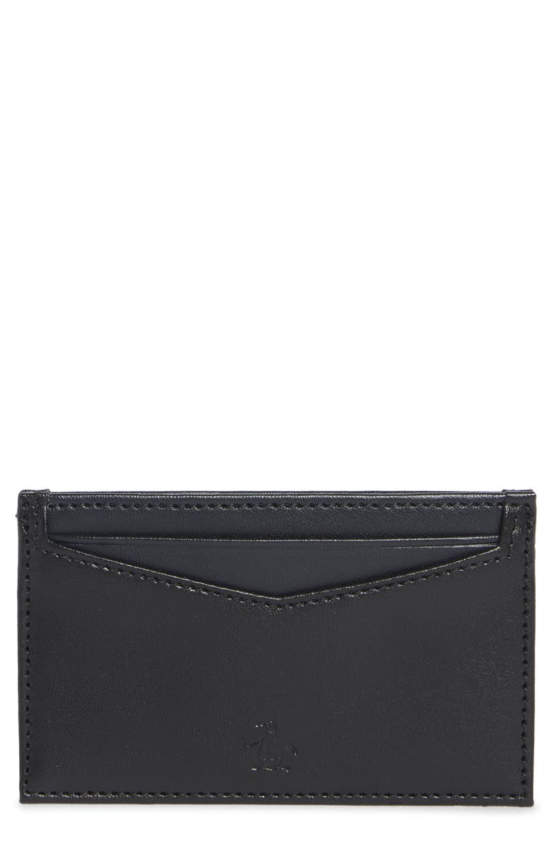 Original Penguin 'V' Shaped Card Case, Main, color, Black
