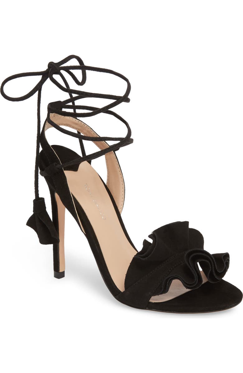 Tony Bianco Kalipso Ruffled Wraparound Sandal, Main, color,