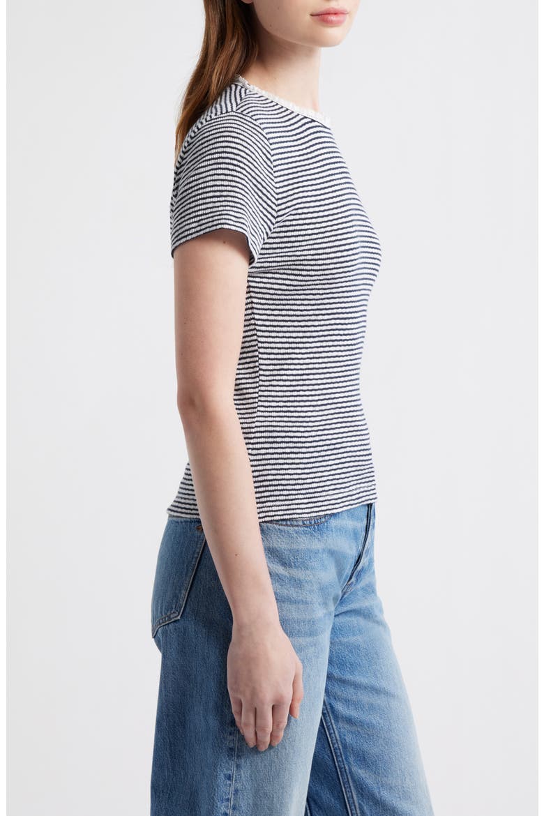 Textured Knit Crewneck Top, Alternate, color, TEXTURE RIB STRIPE NAVY