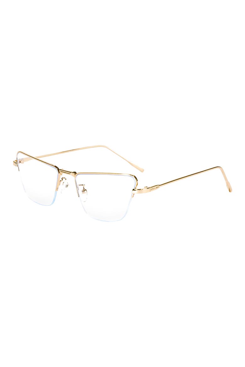 Aston 57mm Cat Eye Blue Light Blocking Glasses, Alternate, color, GOLD