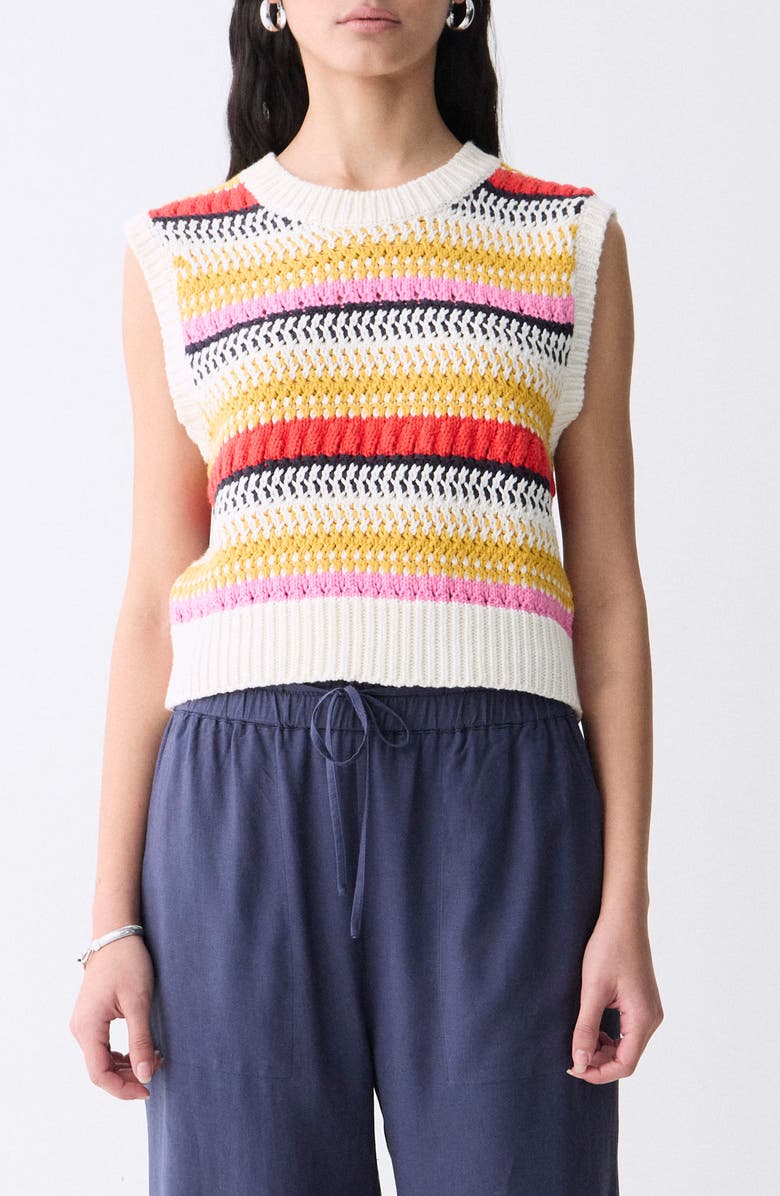 DELUC Moura Stripe Sweater Vest, Main, color, Multicolor