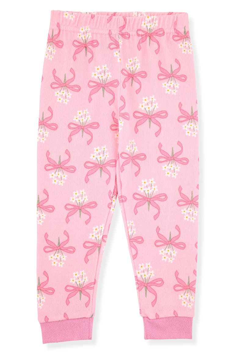 Print Fitted Two-Piece Pajamas & Socks Set, Alternate, color, PINK