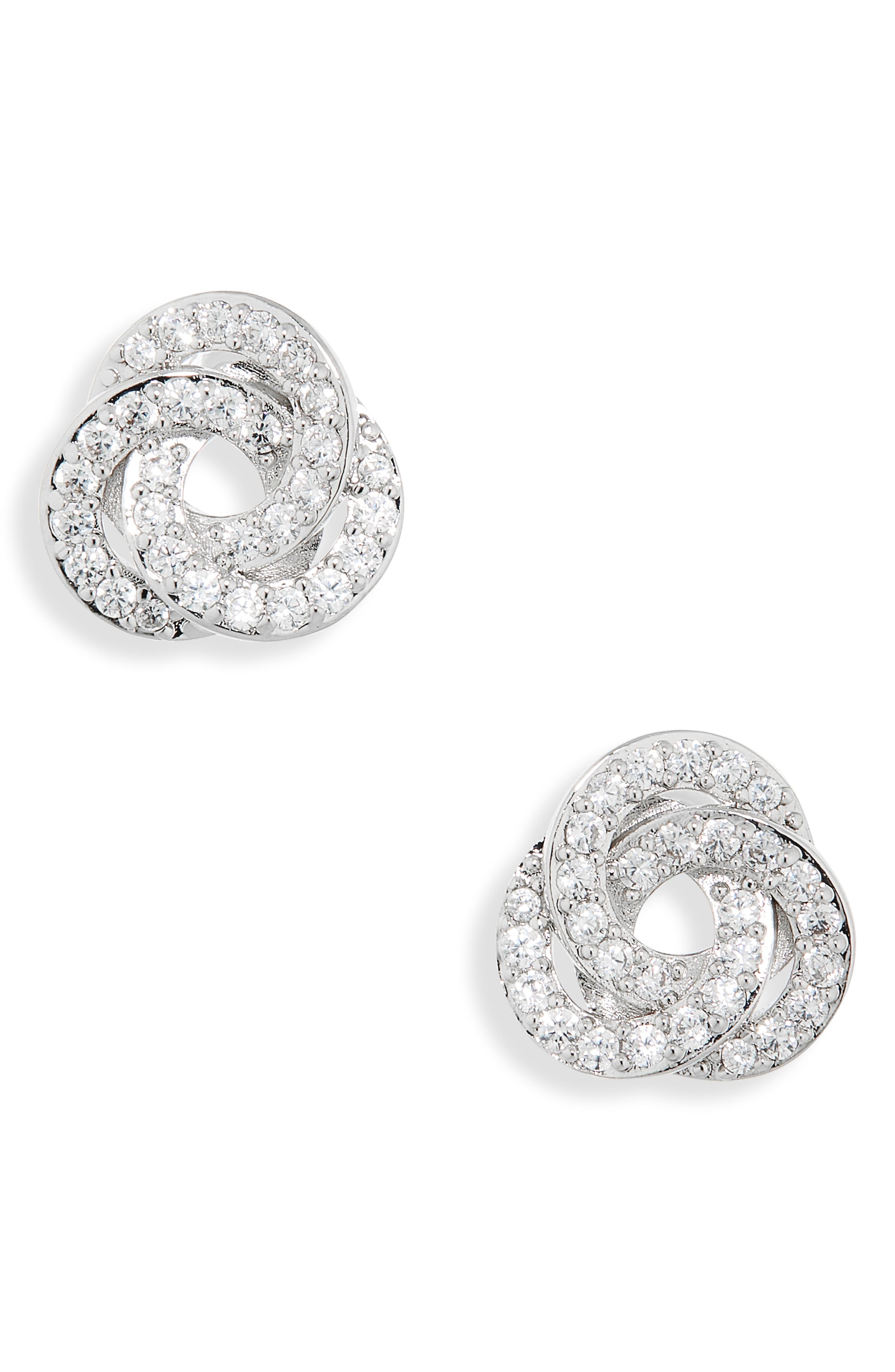 Nadri Jordan Love Knot Stud Earrings In Silver