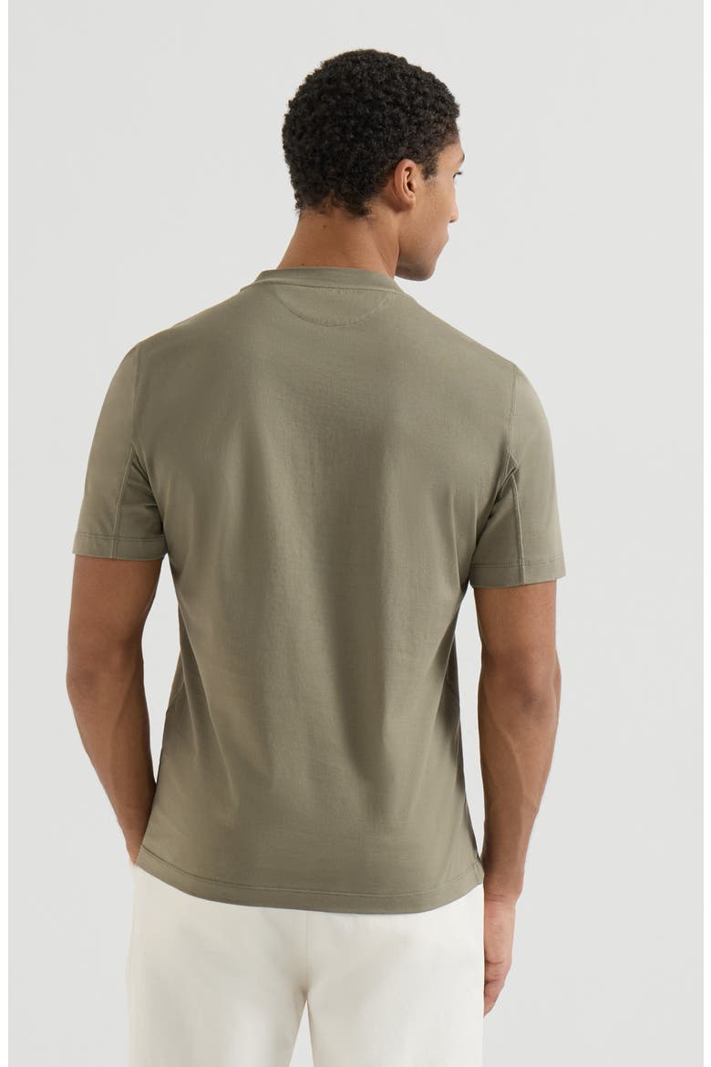 Cotton jersey crew neck T-shirt with print, Alternate, color, Military