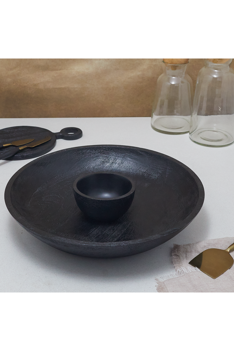 Arendal Chip & Dip Bowl Set, Alternate, color, Black