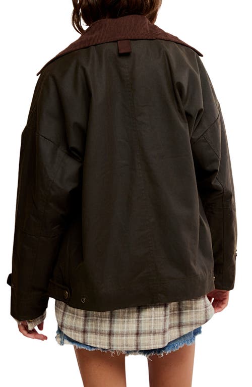 Free People Cori Waxed Cotton Jacket In Green