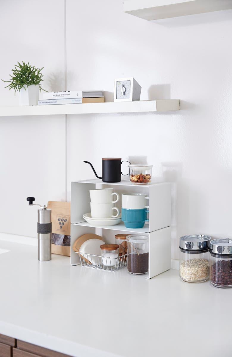 Yamazaki Stackable Countertop Shelf, Alternate, color, White