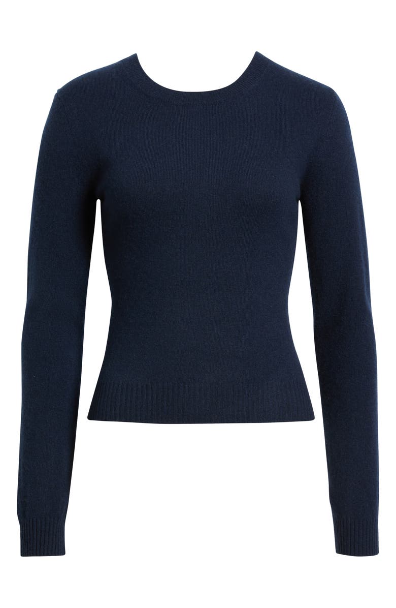 Reformation Lian Crewneck Cashmere Sweater, Alternate, color, Navy