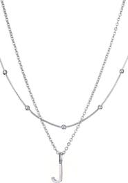Adornia Initial Pendant Layered Chain Necklace