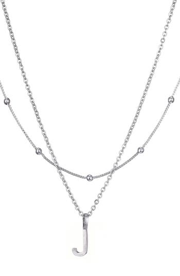 Adornia Initial Pendant Layered Chain Necklace In Silver