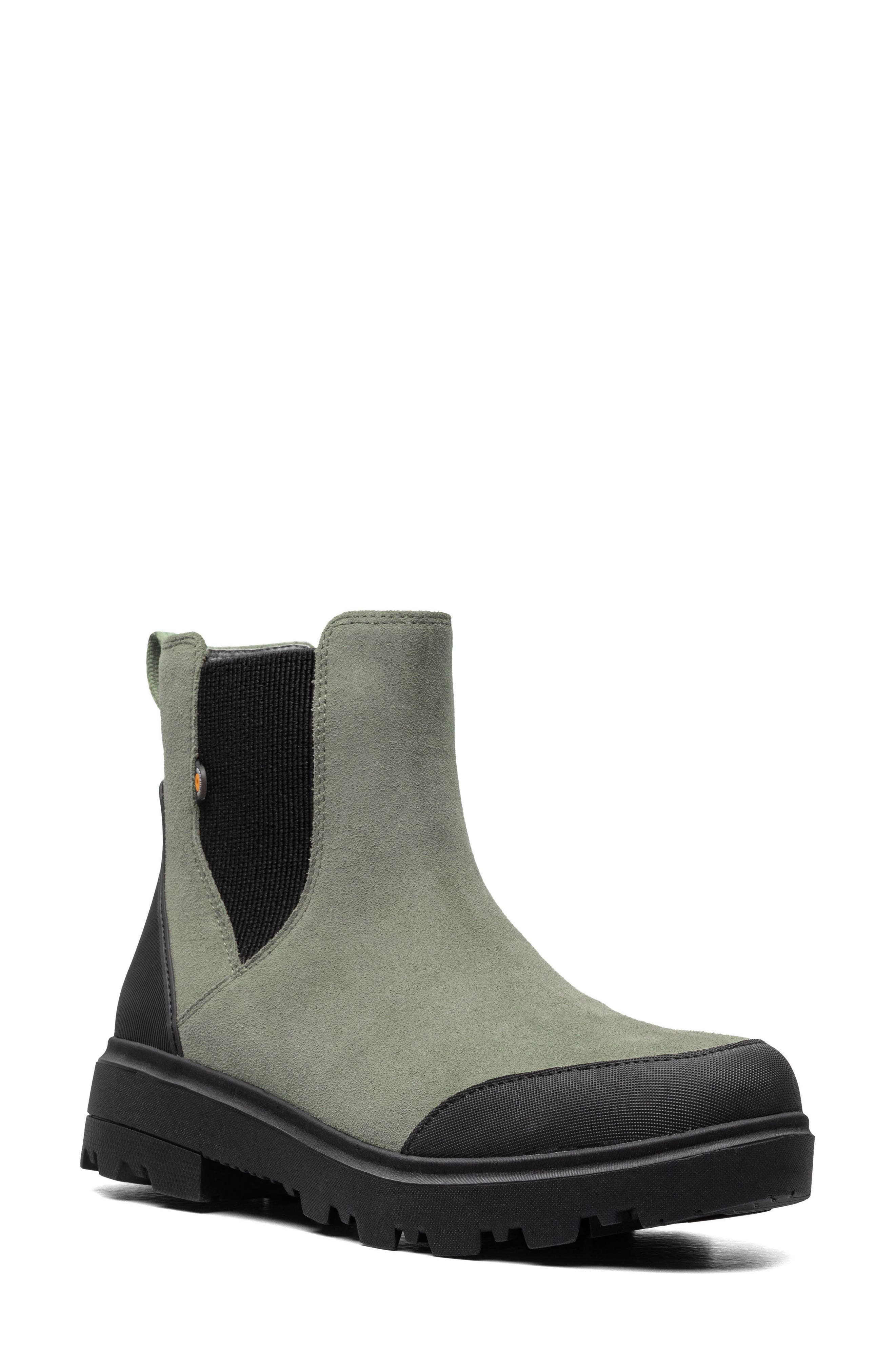 Holly Waterproof Chelsea Boot, Main, color, GREEN ASH