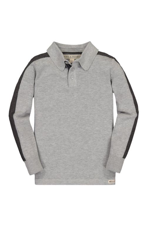 Hope & Henry Baby Boys' Long Sleeve Sweater Polo, Infant in Grey  product