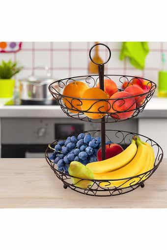 SORBUS Bronze 2-Tier Countertop Fruit Basket Holder & Decorative Bowl Stand