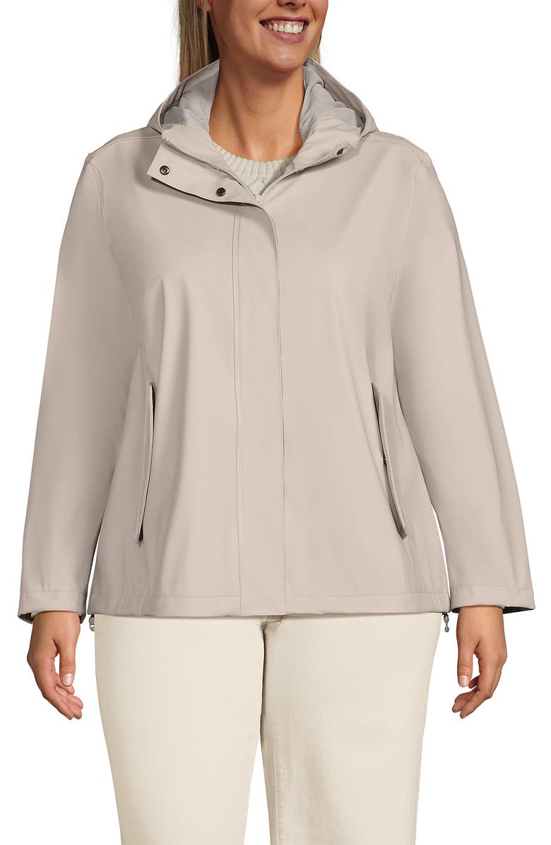 Lands' End Squall Waterproof Rain Slicker Jacket, Main, color, Dusk Gray