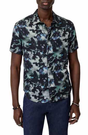 John Varvatos Sean Abstract Woodland Print Short Sleeve Modal Button-Up Shirt