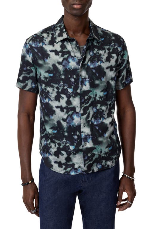 John Varvatos Sean Abstract Woodland Print Short Sleeve Modal Button-up Shirt