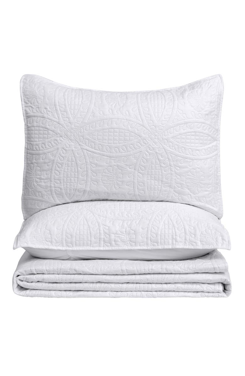 Woven & Weft Pinsonic 3-Piece Quilt Set, Main, color, White