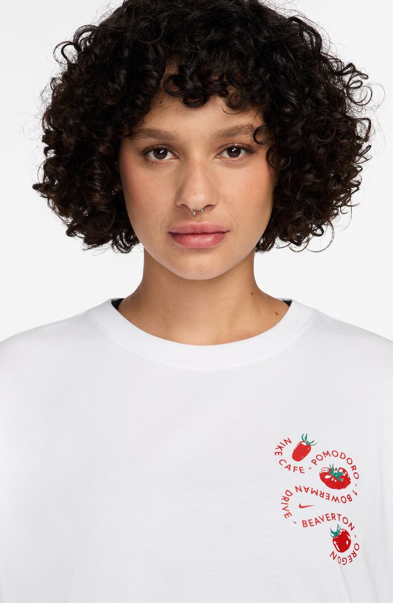 Nike Cafe Tomato Cotton Graphic T-Shirt, Alternate, color, White