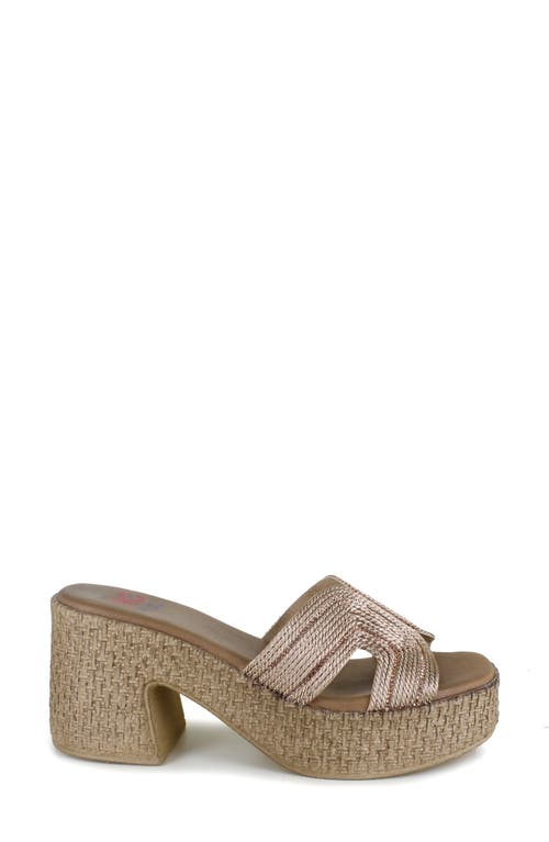 National Comfort Cornella Platform Slide Sandal In Rose Fabric