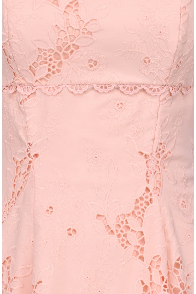 Isla Scallop Broderie Anglaise Minidress, Alternate, color, PEACH