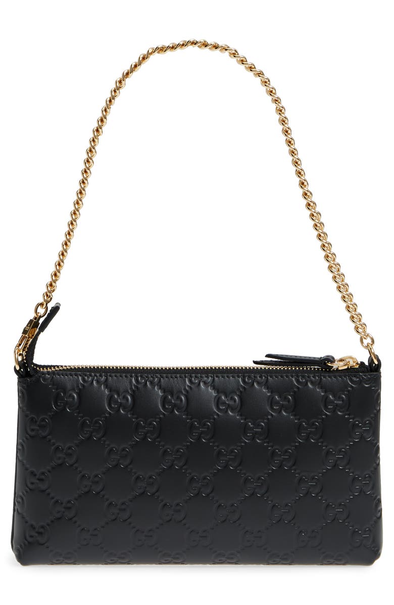 Gucci GG Leather Wallet on a Chain, Alternate, color,