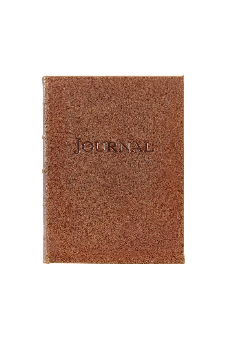9"  Leather Hardcover Journal, Main, color, Cognac