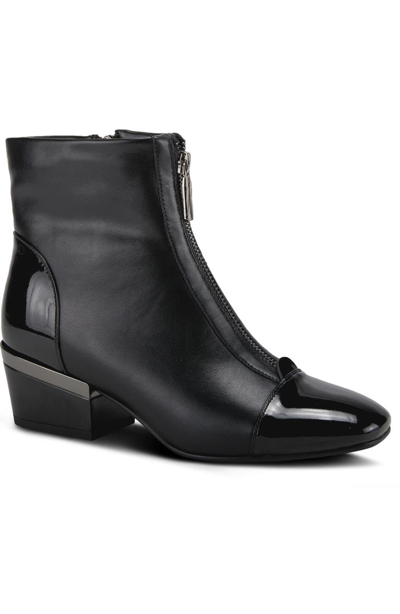 AZURA BY SPRING STEP Mozza Cap Toe Bootie, Main, color, Black