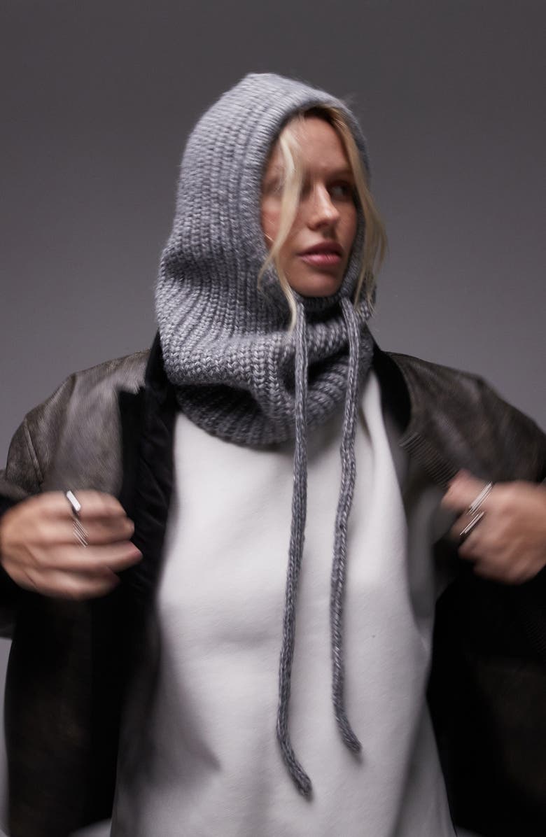 Topshop Hero Rib Balaclava, Alternate, color,