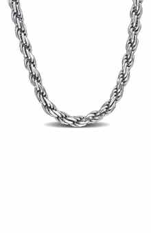 Diamond Cut Rope Chain Necklace, 3.1mm