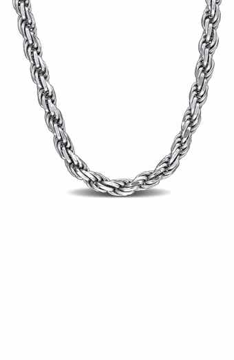 Diamond Cut Rope Chain Necklace, 3.1mm