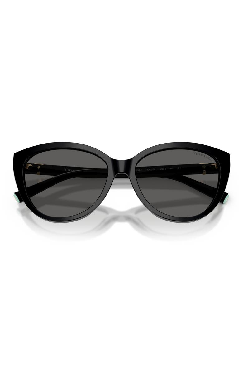 56mm Cat Eye Sunglasses, Alternate, color, BLACK / DARK GREY