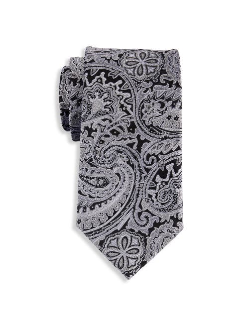 Oak Hill Premium By Dxl Big & Tall Paisley Tie In Gray