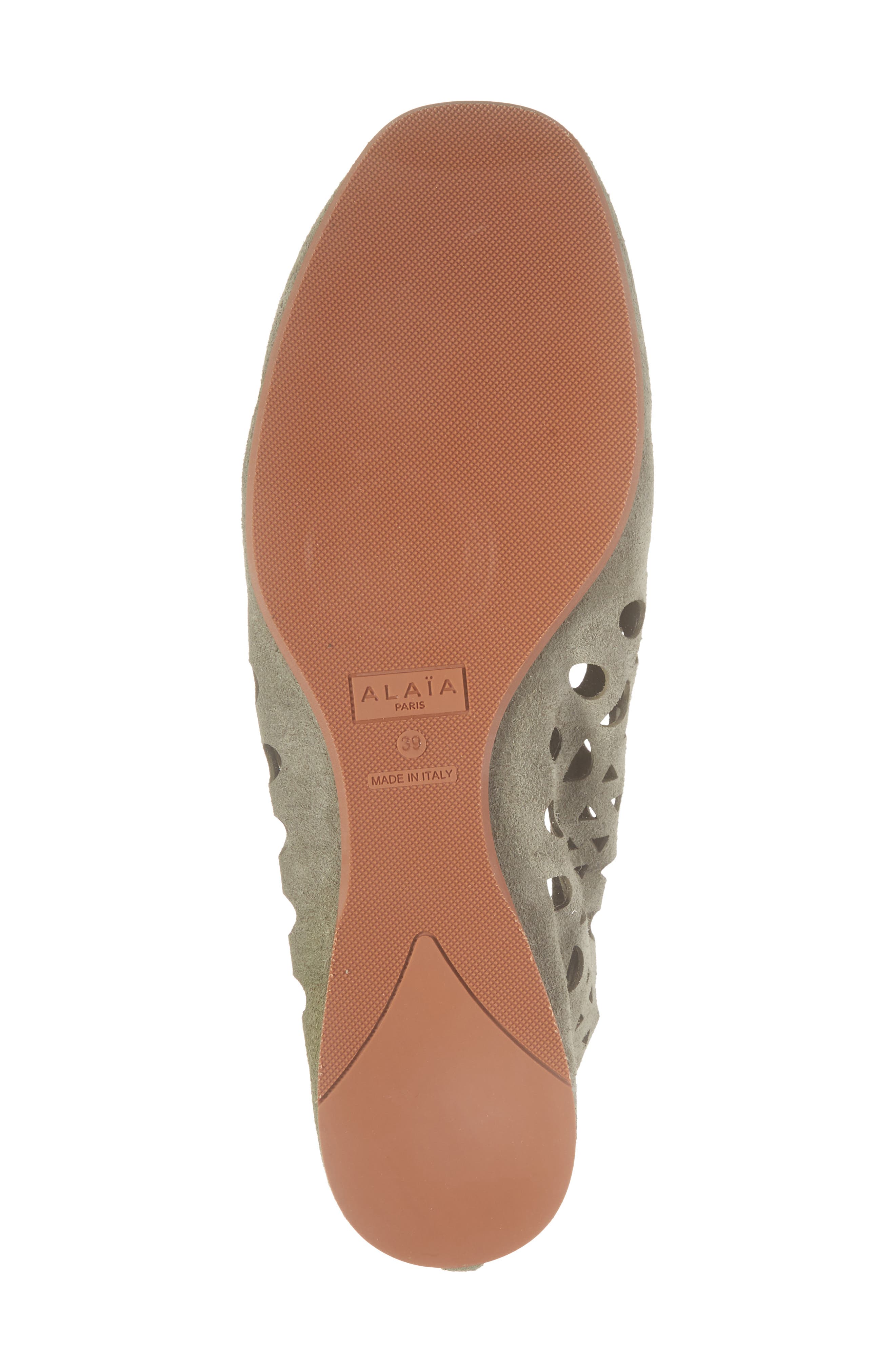 Neo Vienne Perforated Ballet Flat, Alternate, color, VERT CENDRE