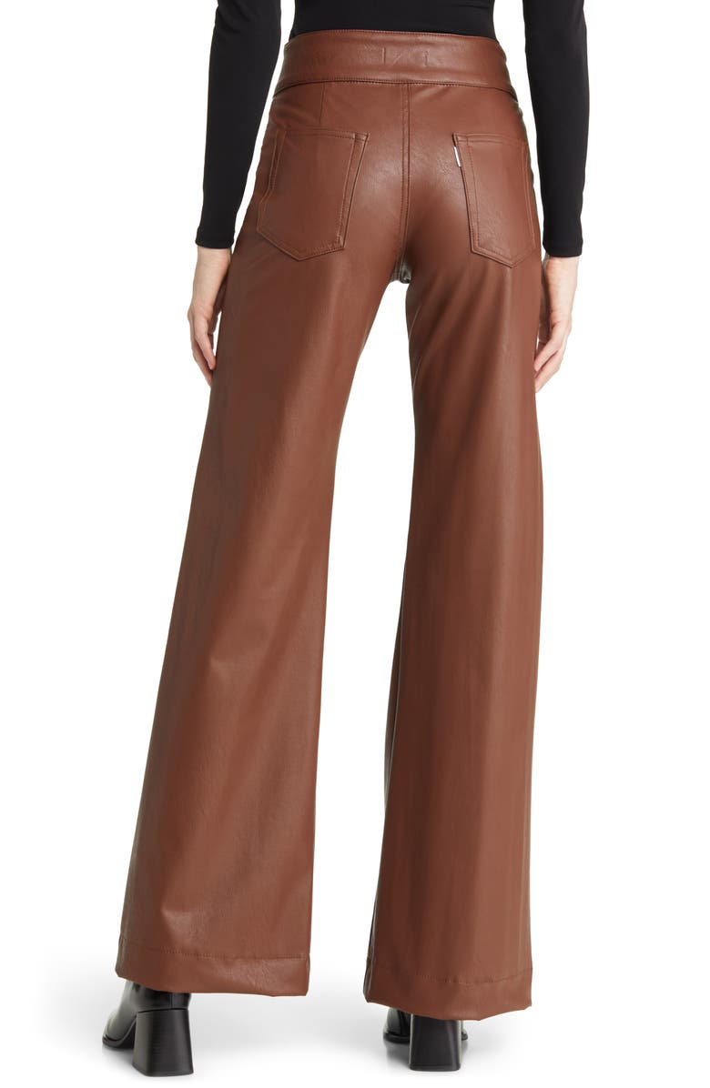 ASKK NY Brighten Faux Leather Flare Pants, Alternate, color, 